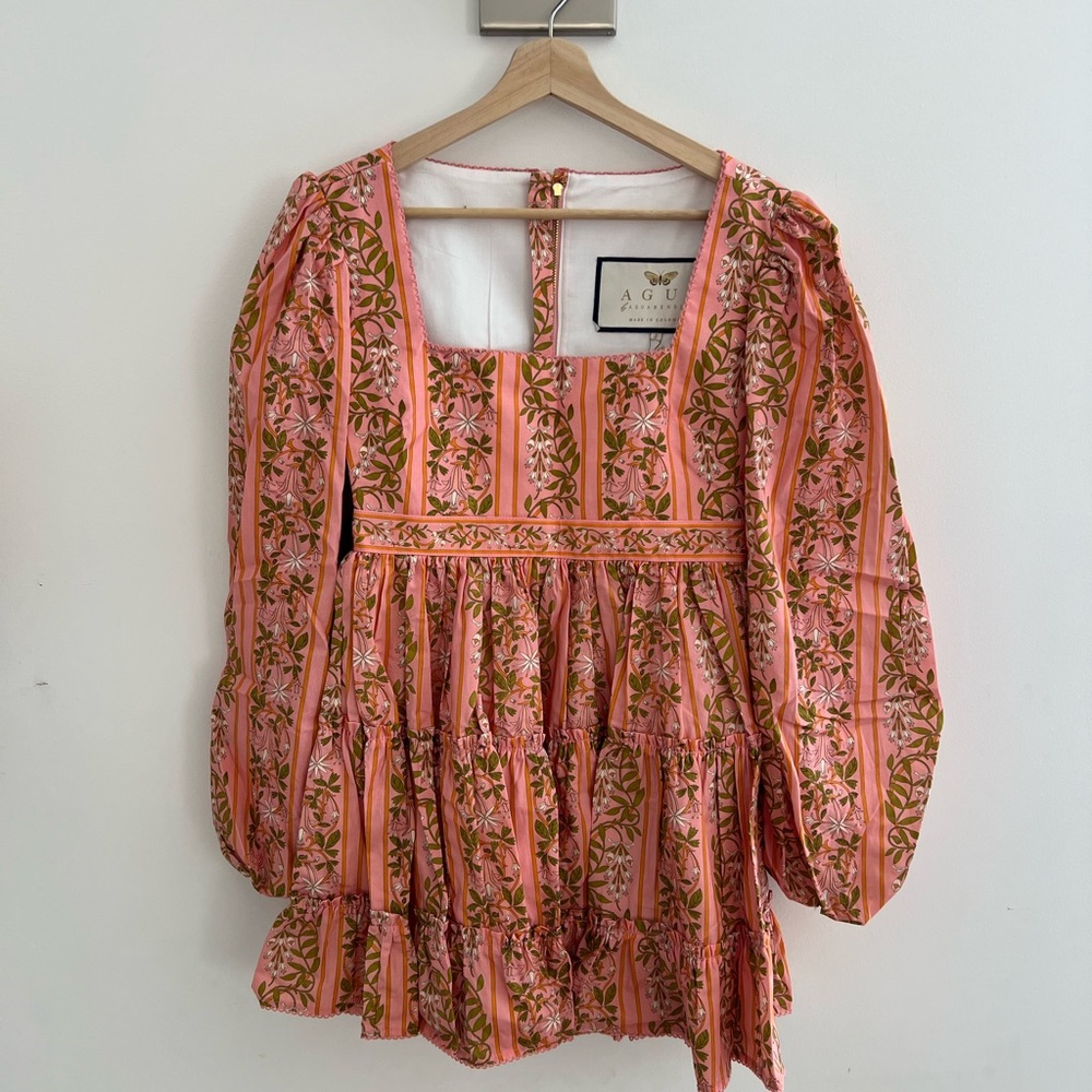 Agua by Agua Bendita Pink and Brown Floral Dress